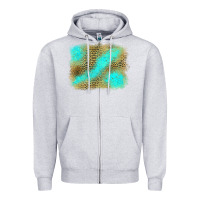 Heather Grey Turquoise Leopard Background Zipper Hoodie - Jasminsmagicworld