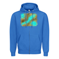 Turquoise Leopard Background Zipper Hoodie | Teevron