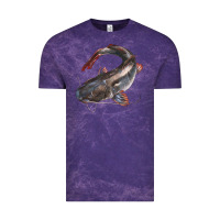 Cloud Purple Catfish Illustrations Vintage Tee - LillyAllenDesigns