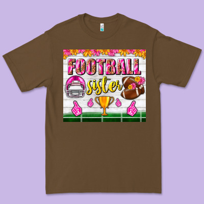 Football Sister Tumbler Premium Tee Designed By Bundleandbundleshop