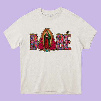 Bebe Our Lady Of Guadalupe Heavy Core Tee Designed By Jasminsmagicworld