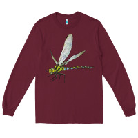Burgundy Blue And Yellow Dragonfly Long Sleeve Tee - LillyAllenDesigns