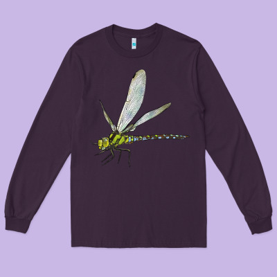 Blue And Yellow Dragonfly Long Sleeve Tee Designed By Lillyallendesigns