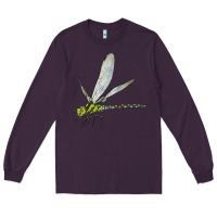 Plum Blue And Yellow Dragonfly Long Sleeve Tee - LillyAllenDesigns