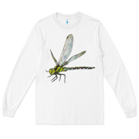 White Blue And Yellow Dragonfly Long Sleeve Tee - LillyAllenDesigns