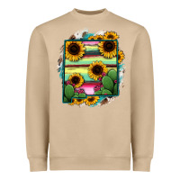Mushroom New Mexico Map Sunflower Cactus Serape Heavyweight Sweatshirt - RanaPortraitStore