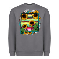 Storm New Mexico Map Sunflower Cactus Serape Heavyweight Sweatshirt - RanaPortraitStore