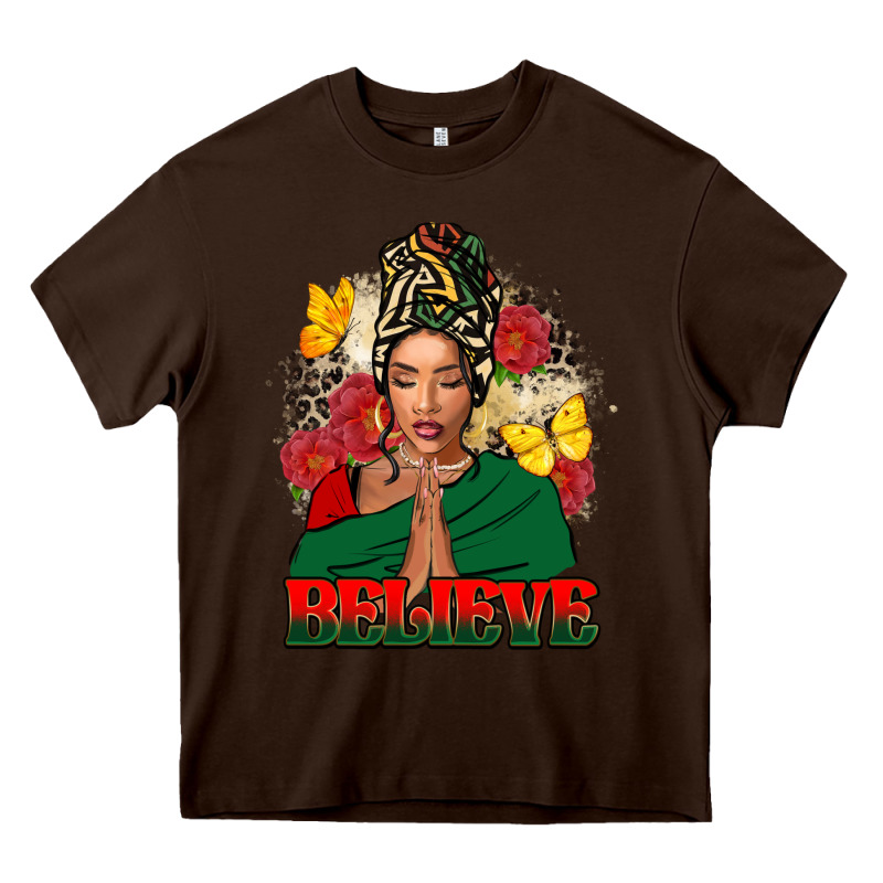 Believe Black Woman Heavy Core Tee by FaDigitalArtStudio | Teevron