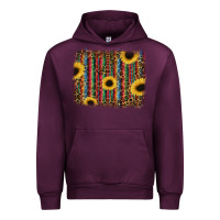 Mauve Wine sunflowers serape leopard Urban Hoodie - RanaPortraitStore
