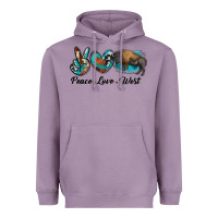 Lavender peace love west bison Heavyweight Hoodie - RanaPortraitStore