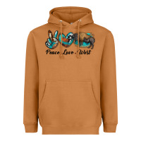 Peace Love West Bison Heavyweight Hoodie | Teevron