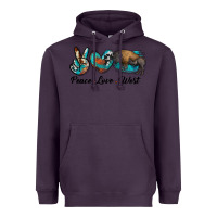 Plum peace love west bison Heavyweight Hoodie - RanaPortraitStore