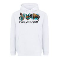White peace love west bison Heavyweight Hoodie - RanaPortraitStore