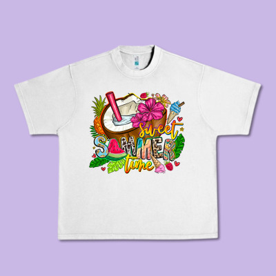 Summer Time Urban Heavy Tee Designed By Cowhidedigitalart