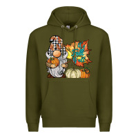 Army Green it's fall y'all gnome Premium Hoodie - BarkalooDesign