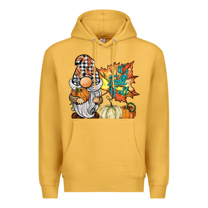 It's Fall Y'all Gnome Premium Hoodie by BarkalooDesign | Teevron