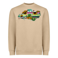Mushroom North Carolina Map Sunflower Cactus Serape Heavyweight Sweatshirt - RanaPortraitStore