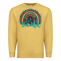 Antique Gold western thanksgiving rainbow with turkey Premium Sweatshirt - RanaPortraitStore