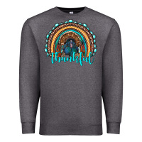 Charcoal Heather western thanksgiving rainbow with turkey Premium Sweatshirt - RanaPortraitStore
