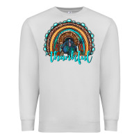 Dove Grey western thanksgiving rainbow with turkey Premium Sweatshirt - RanaPortraitStore