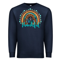 Navy western thanksgiving rainbow with turkey Premium Sweatshirt - RanaPortraitStore