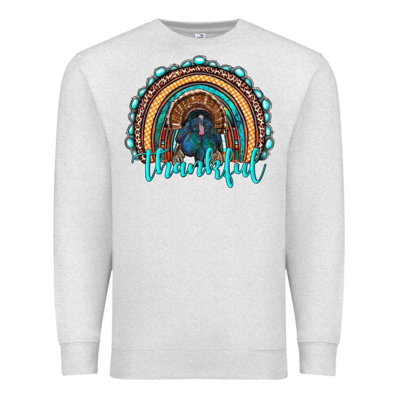 Western Thanksgiving Rainbow With Turkey Premium Sweatshirt by RanaPortraitStore | Teevron