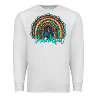 Oatmeal Heather western thanksgiving rainbow with turkey Premium Sweatshirt - RanaPortraitStore