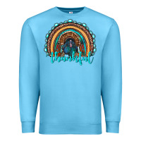 Ocean Blue western thanksgiving rainbow with turkey Premium Sweatshirt - RanaPortraitStore