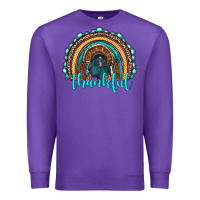 Purple western thanksgiving rainbow with turkey Premium Sweatshirt - RanaPortraitStore