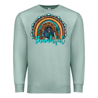 Seafoam western thanksgiving rainbow with turkey Premium Sweatshirt - RanaPortraitStore