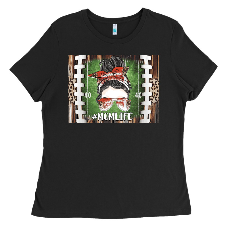 American Football Mom Life Ladies Tee by CowhideDigitalArt | Teevron