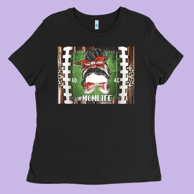 American Football Mom Life Ladies Tee Designed By Cowhidedigitalart
