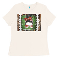 Bone American Football Mom life Ladies Tee - CowhideDigitalArt