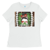 White American Football Mom life Ladies Tee - CowhideDigitalArt
