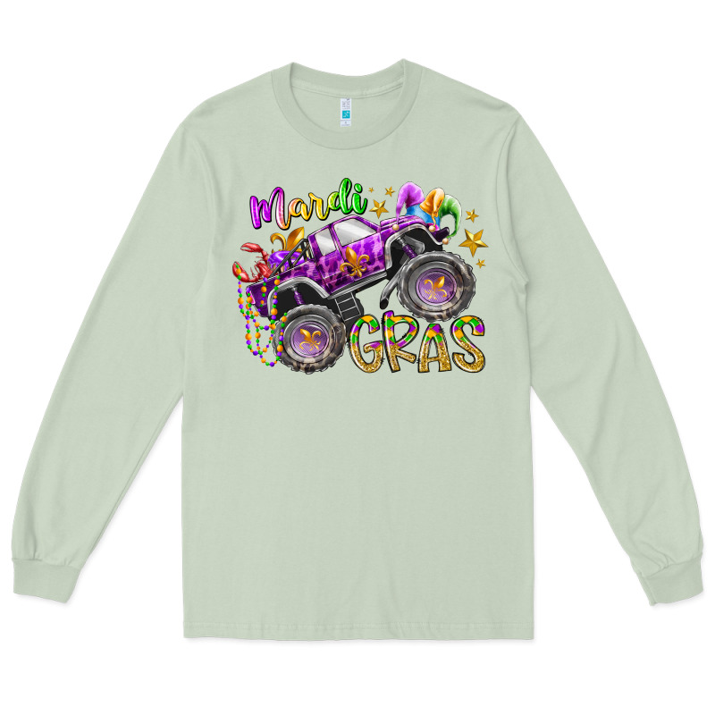Mardi Gras Monster Truck Long Sleeve Tee by RacoonDesign | Teevron