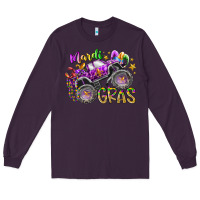 Plum mardi gras monster truck Long Sleeve Tee - RacoonDesign