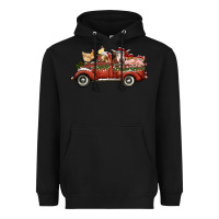 Black christmas truck with farm animals Heavyweight Hoodie - RanaPortraitStore