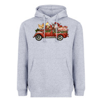 Heather Grey christmas truck with farm animals Heavyweight Hoodie - RanaPortraitStore