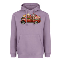 Lavender christmas truck with farm animals Heavyweight Hoodie - RanaPortraitStore