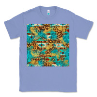 Colony Blue western aztec leopard glitter seamless pattern Classic Tee - FaDigitalArtStudio
