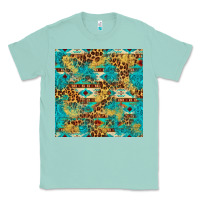 Seafoam western aztec leopard glitter seamless pattern Classic Tee - FaDigitalArtStudio