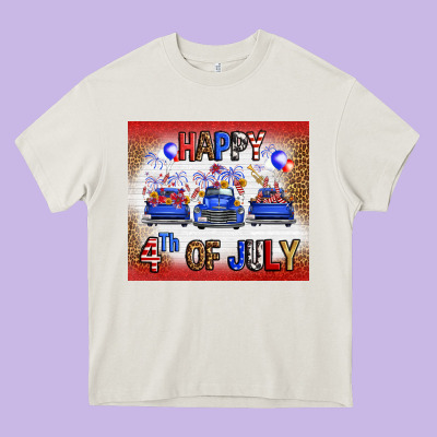 Western Happy Fourth Of July Heavy Core Tee Designed By Fadigitalartstudio