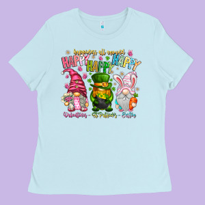 Happiness All Around Happy Valentines Patrick East Ladies Tee Designed By Cowhidedigitalart