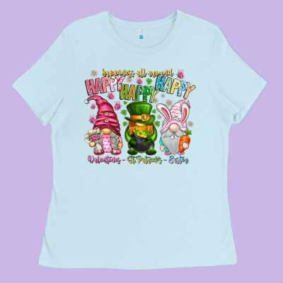 Happiness All Around Happy Valentines Patrick East Ladies Tee Designed By Cowhidedigitalart