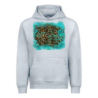 Heather Grey leopard turquoise Urban Hoodie - RanaPortraitStore