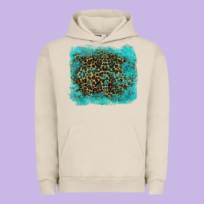 Leopard Turquoise Urban Hoodie Designed By Ranaportraitstore