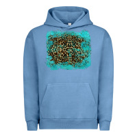 Pigment Pebble Blue leopard turquoise Urban Hoodie - RanaPortraitStore