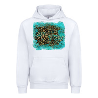 White leopard turquoise Urban Hoodie - RanaPortraitStore