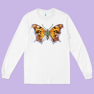 Question Mark Butterfly Long Sleeve Tee Designed By Lillyallendesigns