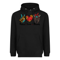 Black peace love bison Heavyweight Hoodie - RanaPortraitStore